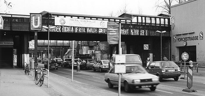 Die Yorckbrücken am 17. Januar 1993